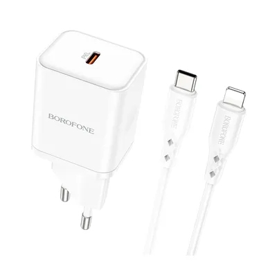 Borofone USB punjač BN6 Type-C to iPhone PD20W set, white