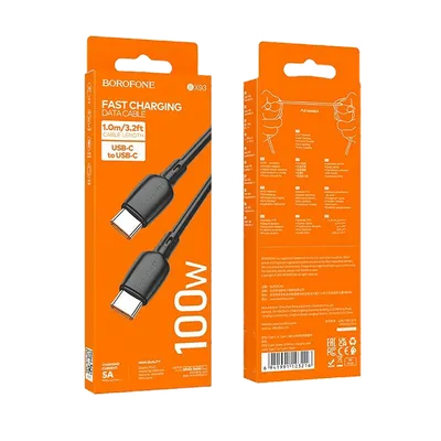 Borofone USB kabal BX93 1m Type-C to Type-C 100W, black
