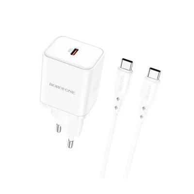 Borofone USB punjač BN6 Type-C to Type-C PD20W set, white