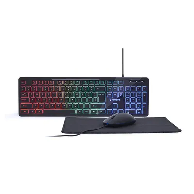 Gembird Tastatura + Miš + Podloga RGB, KBS-UML-01, Multimedia USB, USA Layout