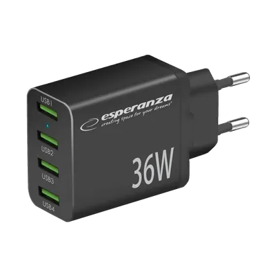 Esperanza USB punjač 4x USB-A 36W QC 3.0 18W