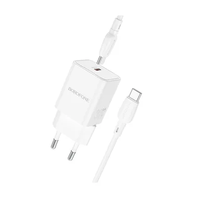 Borofone USB punjač BN13 Type-C to Type-C PD30W set, white