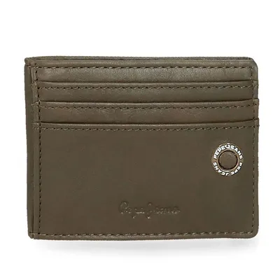 Pepe Jeans Kožni držač za kartice Badge 7370434, Kaki