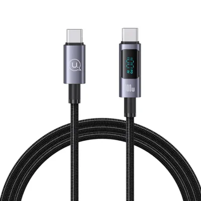 Usams USB kabl US-SJ671, Tip-C na Tip-C, 100W, Crni