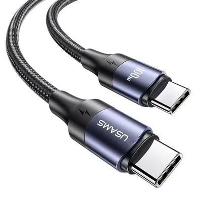 Usams USB kabl US-SJ524 U71, USB-C na USB-C, 100W, 1.2m, Crni