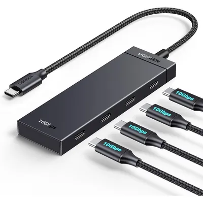 UGreen USB-C Hub, 10Gbps, 4x USB-C 3.2, Crni