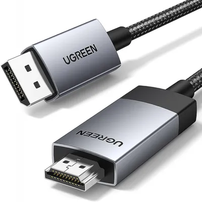 UGreen DisplayPort na HDMI kabl, 4K@60Hz, HDR Active, 1m, Sivi