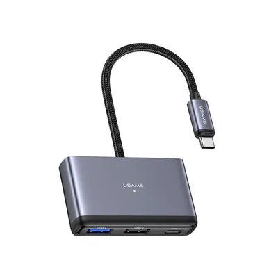 Usams Multifunkcionalni USB hub US-SJ628, 5 portova, USB-C, Sivi