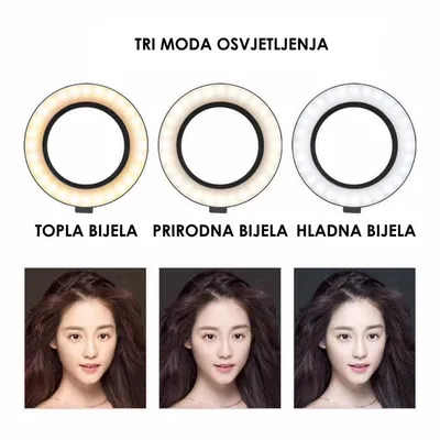 Giga LED Ring Light, 8", 3 boje