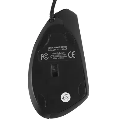 Giga Vertikalni miš JSY-05, Ergonomski, Žičani, 5 dugmića, Crni