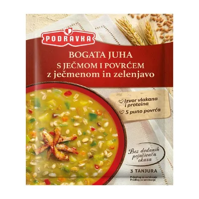Podravka Bogata Juha s Ječmom i Povrćem, 70 g