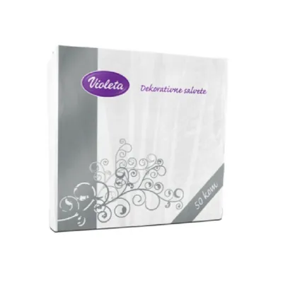 Violeta Salvete Dekor 38×38, 50 komada, 12 sloja, Bijele