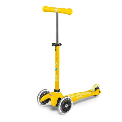 Micro Trotinet, Mini Deluxe, LED, Žuti