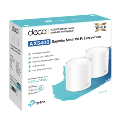 TP-Link Ruter Deco X60 AX5400 Whole Home Mesh Wi-Fi 6 System, 3 komada, Bijeli