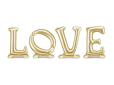 Balon od folije Love FB271S-019, 350x114cm, Zlatna boja