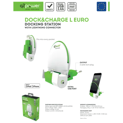 Q2Power, Docking station sa Lightning konektorom, Dock&Charge L Euro