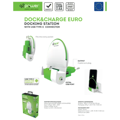 Q2Power, Docking station sa type C konektorom, Dock&Charge C Euro