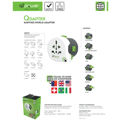 q2power, Adapter, Strujni, Univerzalni, QDAPTER