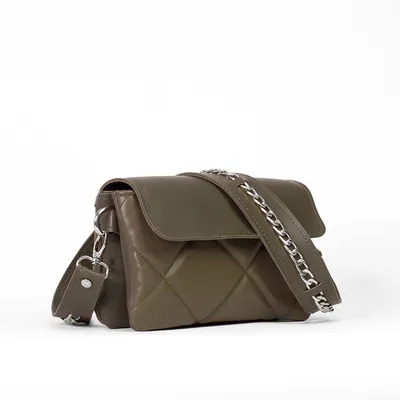 Lovely Bag Xenia Baby - Maslinasta Torba, Srebreni Metal