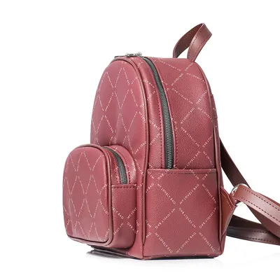 Lovely Bag Vanna - Bordo Ruksak, Srebreni Metal