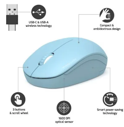 Port Miš WL, Wireless, USB-A, Plavi