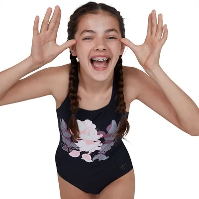 SPEEDO Dječiji kupaći kostim Digi PLMT Medalist 1PC JF, Crni
