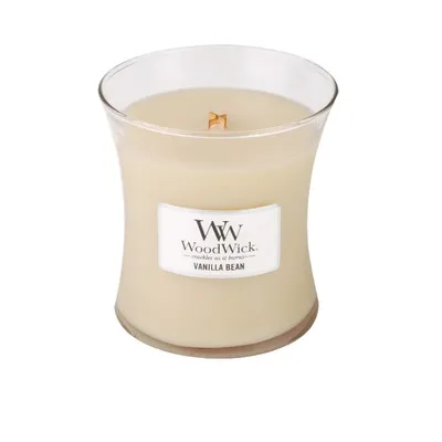 WoodWick Mirisna svijeća Classic Vanilla & Sea Salt, srednja