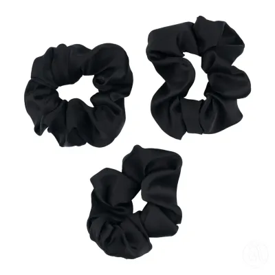 Infitity Set sateniskih gumica za kosu, 3 kom, Crne