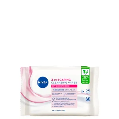 Nivea vlažne maramice Caring 3u1 za suhu kožu, 25 komada