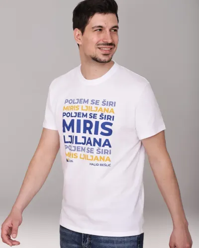 Alma Ras Muška majica sa natpisom, Bijela