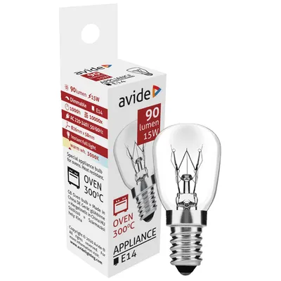 Avide Sijalica za pećnicu, 15W, E14, 3000K, 300 °C, IP20