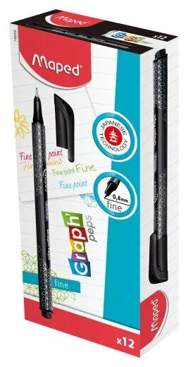 Fineliner 0.4 mm crni box DECO MAPED