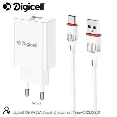 Digicell Punjač Spark set type-c 2.1A, Bijeli