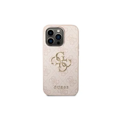 Guess Maska sa velikim metalnim logotipom za iPhone 15 Pro, Roze