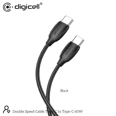 Digicell Dvostruki brzi kabl Type-C na Type-C 60W, Crni