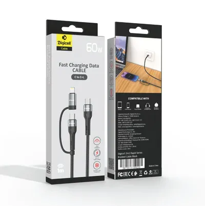 Digicell Kabl 2u1 Rapid Series Braided