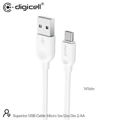 Digicell Superior USB kabl Micro 2m 2.4A, Crni