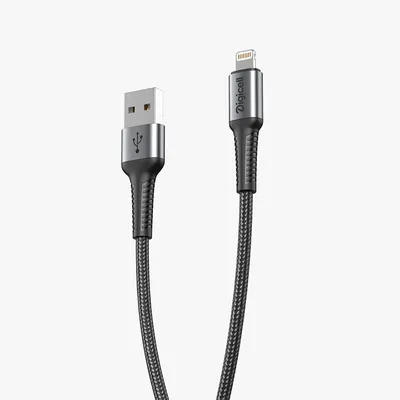 Digicell Dynamic pleteni USB na Lightning kabal 5A, Crni