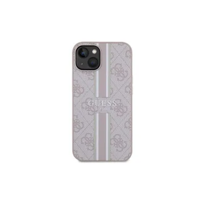 Guess Maska sa štampanim prugama MagSafe za iPhone 15 Pro Max, Roze