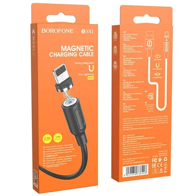Borofone Magnetni kabal Lightning BX41 Amiable, Crni