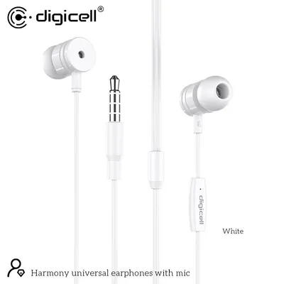 Digicell Univerzalne slušalice sa mikrofonom Harmony, Bijele