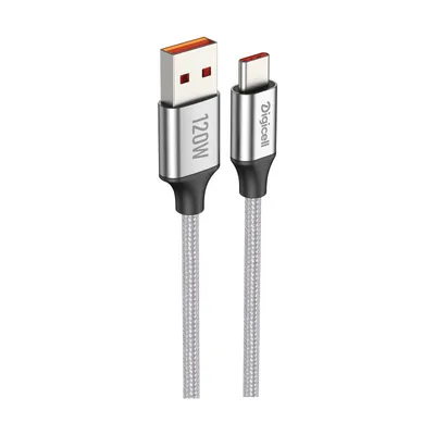 Digicell Hyper Punjač pleteni kabl USB na Type-C 120W, Crni
