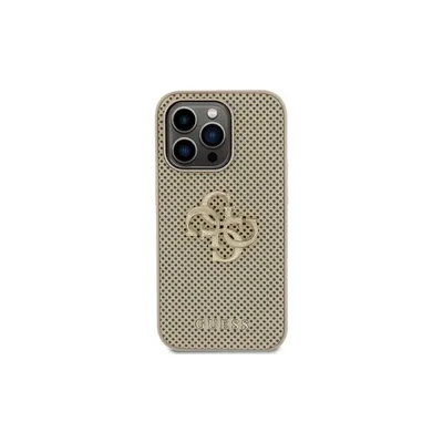 Guess Maska sa perforacijama i šljokicama za iPhone 15 Pro Max, Zlatna