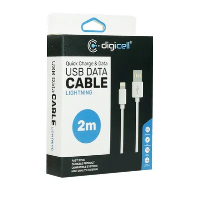 Digicell Kabl USB lightning 2m, Bijeli