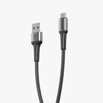 Digicell Dynamic pleteni USB na Type-C kabl 5A, Crni