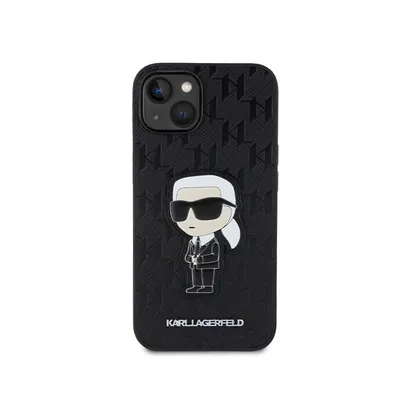 Karl Lagerfeld Maska Saffiano Mono Patvh Ikonik za iPhone 14, Crna