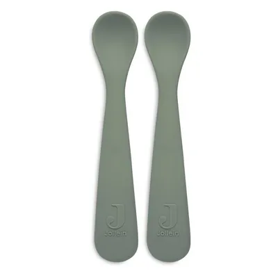 Jollein Set od 2 silikonska kašikica Ash Green, Siva
