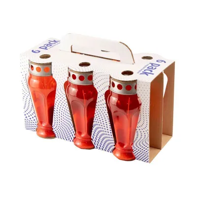 Lumen Set nadgrobnih lampiona, 6 komada, Crveni