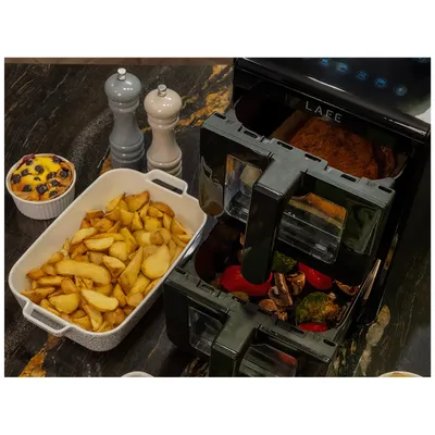 Lafe Friteza na vrući zrak Air Dual Fry 10 L, 2460W, Dual Zone, Zapremina 10 Lit, Crni