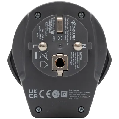 Q2power Adapter World to europe usb, Putni, Univerzalni sa usb-om, Sivi